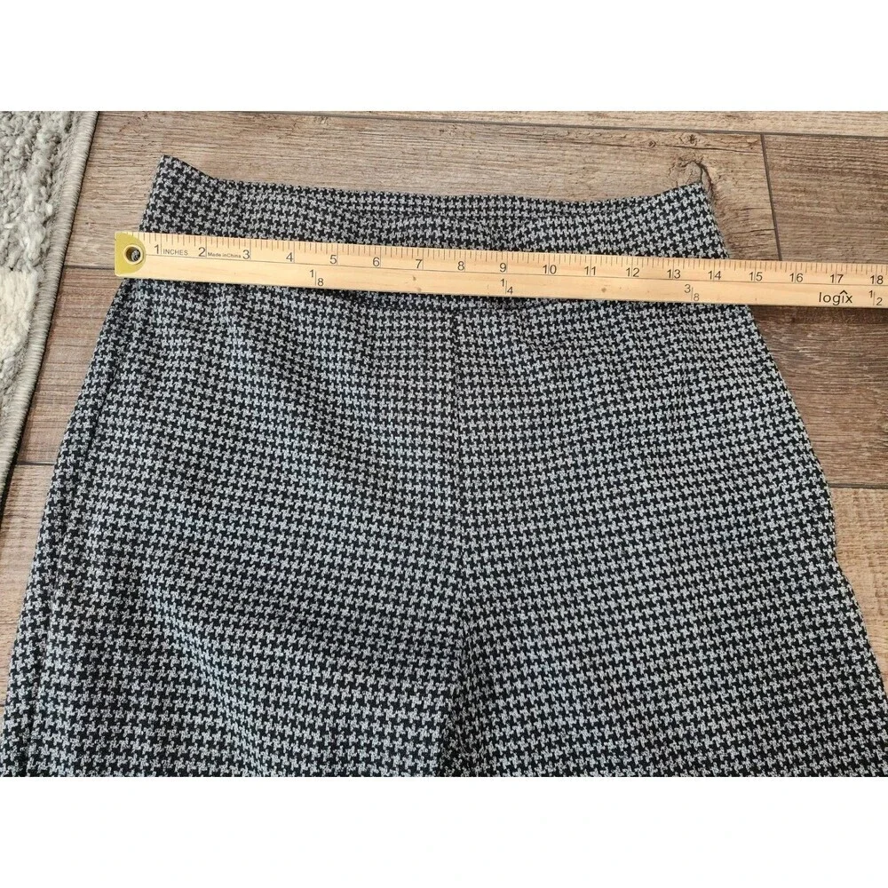 Ann Taylor Loft Marisa Skinny Pants Womens M Black White Geometric Casual Career